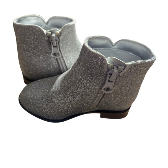 Cat&Jack Toddler Silver Glitter Ankle Boots 5K - Picture 1 of 5